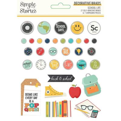 Simple Stories School Life Embellishments - Decorative Brads